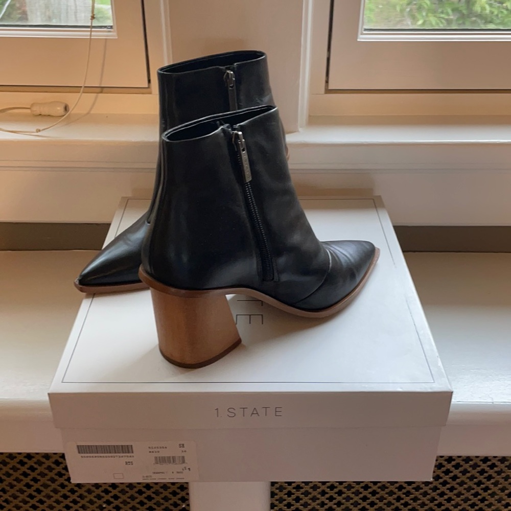 1.state black leather booties. Size 7